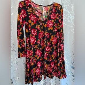 Black and red panel dress